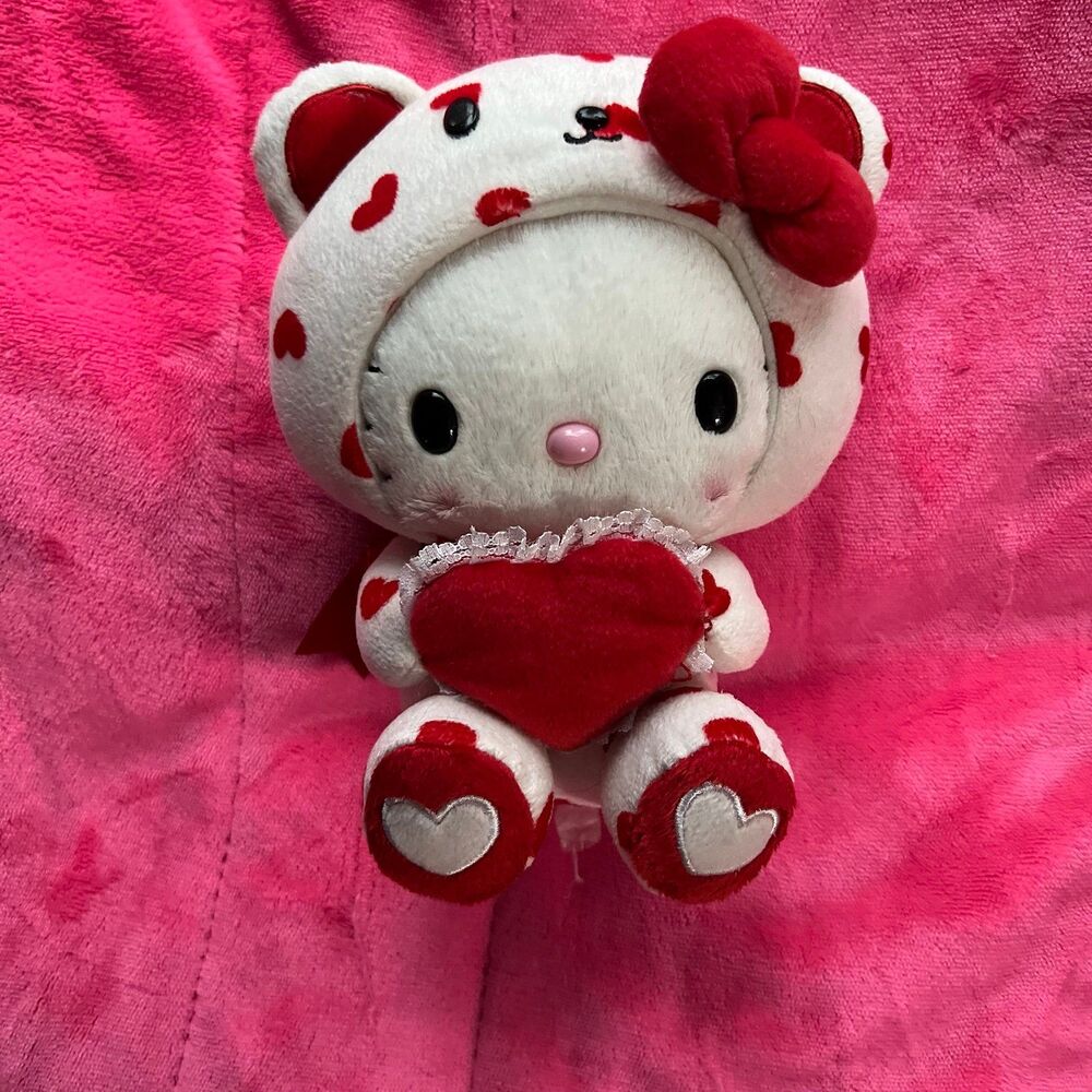 Hello Kitty Valentine Bear Costume Plush Sanrio Heart Rare